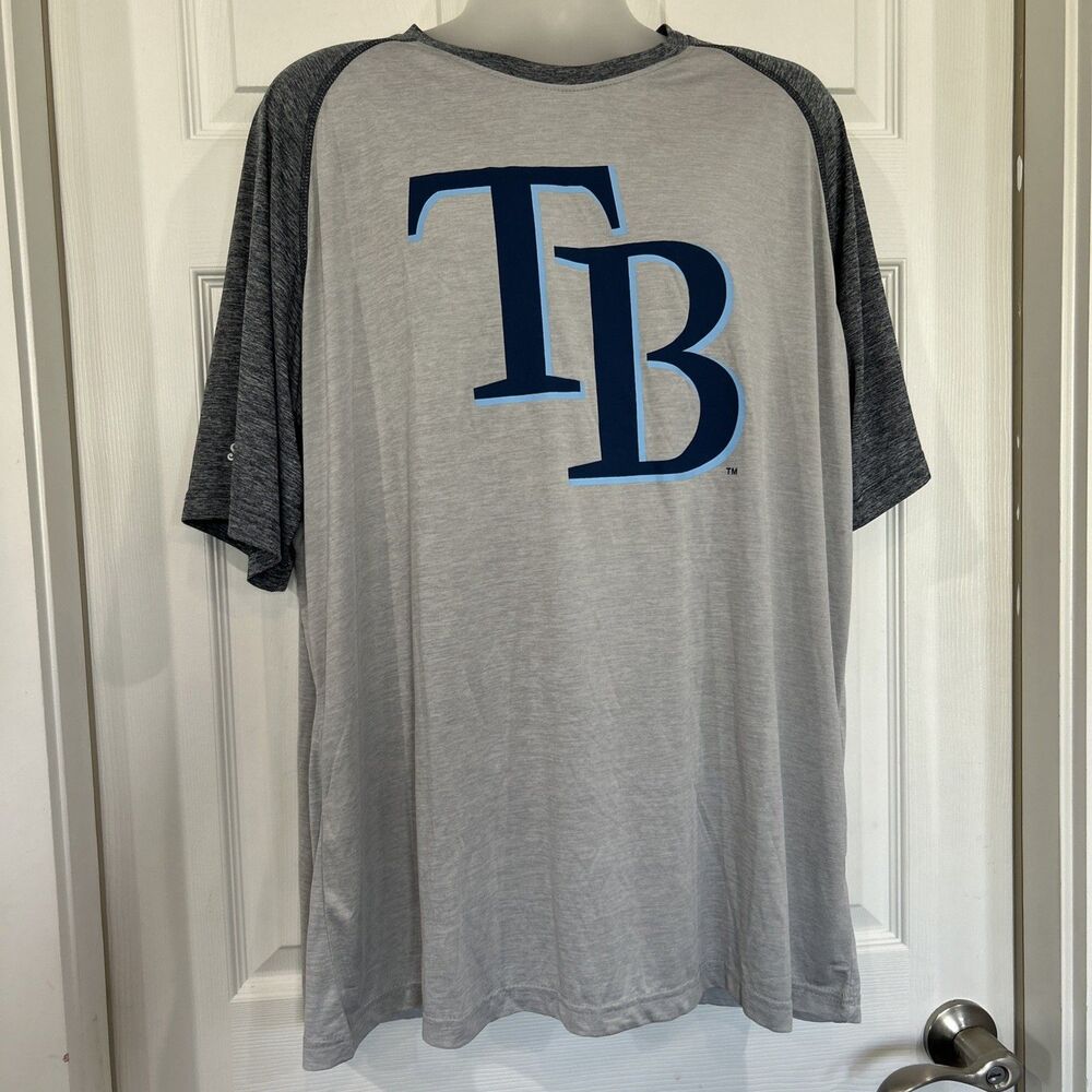 Stitches Tampa Bay Rays MLB Performance T Shirt Men's 2XL Raglan Sleeve
